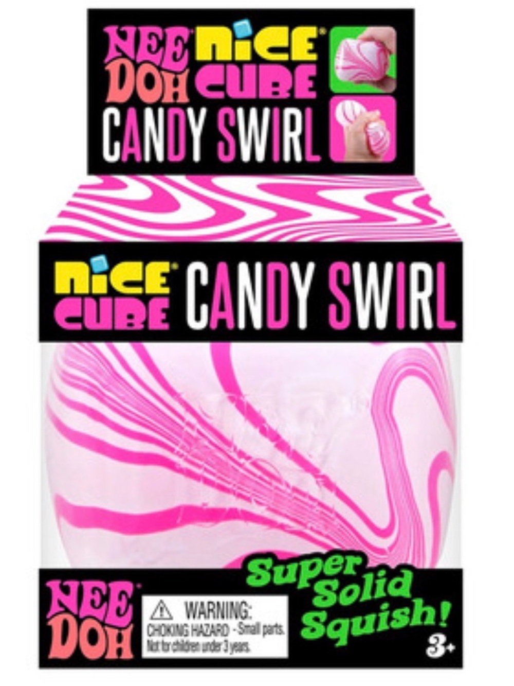 Nice Cube Candy Swirl Super Solid Squish - Pink